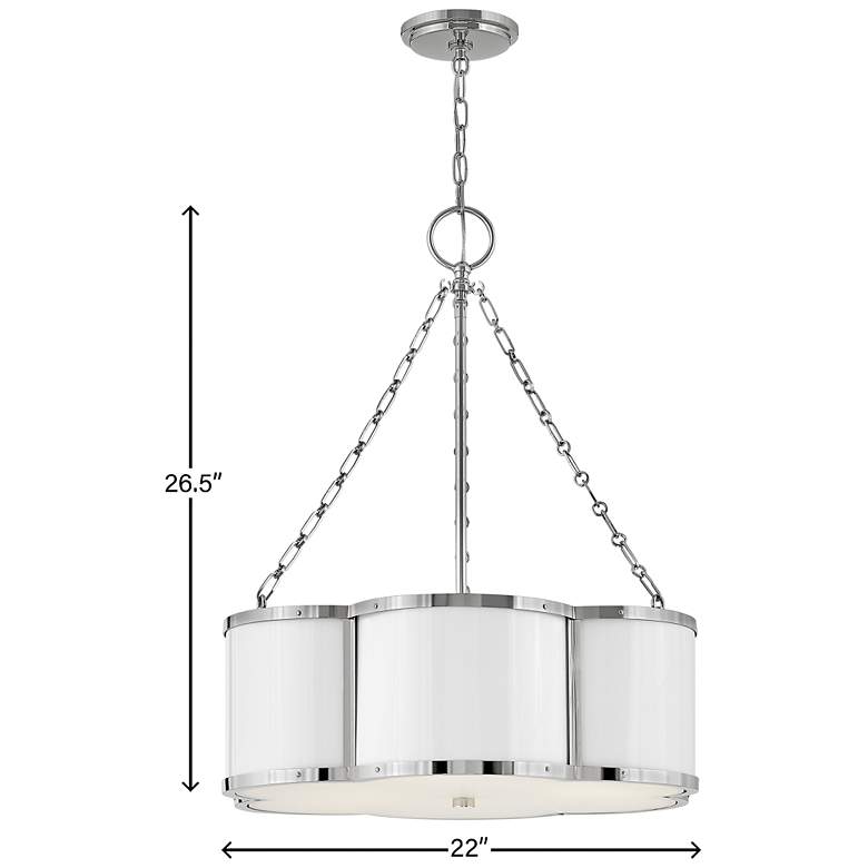 Image 3 Hinkley Chandelier Chance Small Drum Chandelier 22" Polished Nickel more views