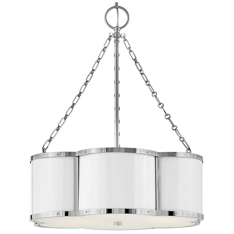 Image 4 Hinkley Chandelier Chance Small Drum Chandelier 22" Polished Nickel more views