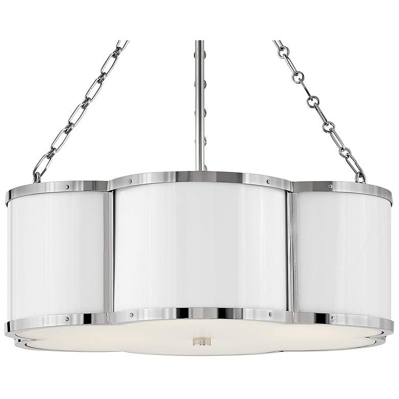 Image 5 Hinkley Chandelier Chance Small Drum Chandelier 22" Polished Nickel more views