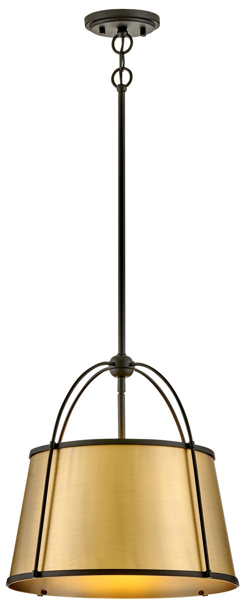 Image 2 Hinkley Chandelier Clarke Large Drum Pendant 16" Black more views