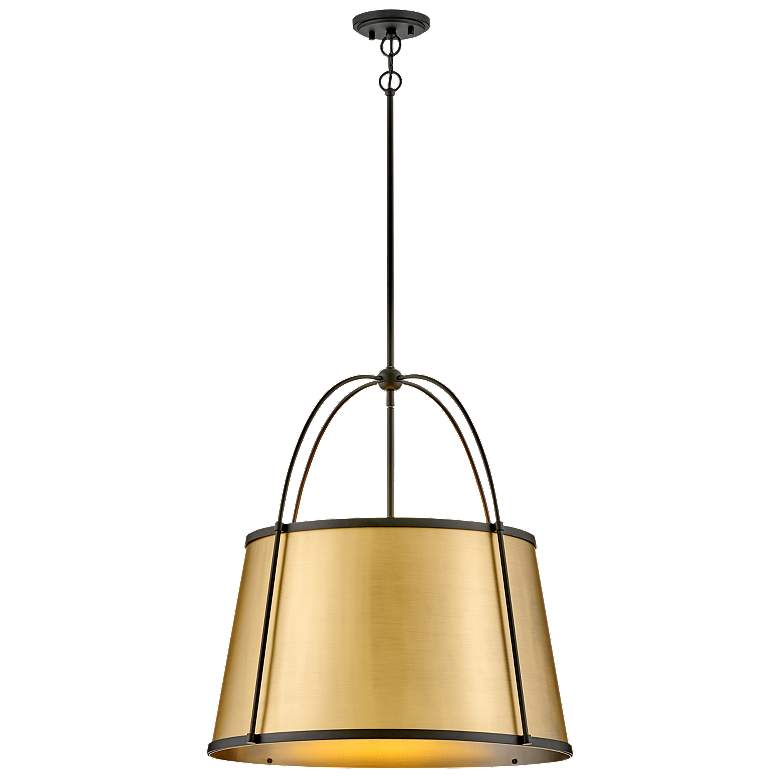 Image 1 HINKLEY CHANDELIER CLARKE Large Pendant Black w/ Lacquered Dark Brass