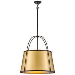 HINKLEY CHANDELIER CLARKE Large Pendant Black w/ Lacquered Dark Brass