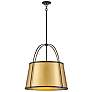 2_HINKLEY CHANDELIER CLARKE Large Pendant Black w/ Lacquered Dark Brass more views
