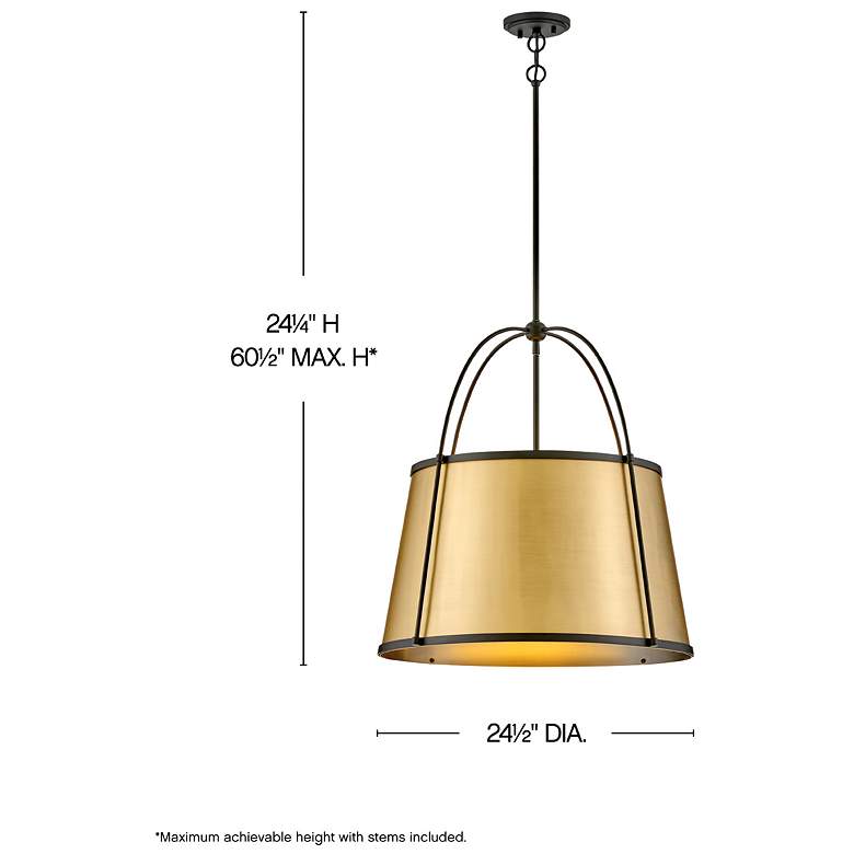 Image 3 HINKLEY CHANDELIER CLARKE Large Pendant Black w/ Lacquered Dark Brass more views
