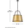 3_HINKLEY CHANDELIER CLARKE Large Pendant Black w/ Lacquered Dark Brass more views