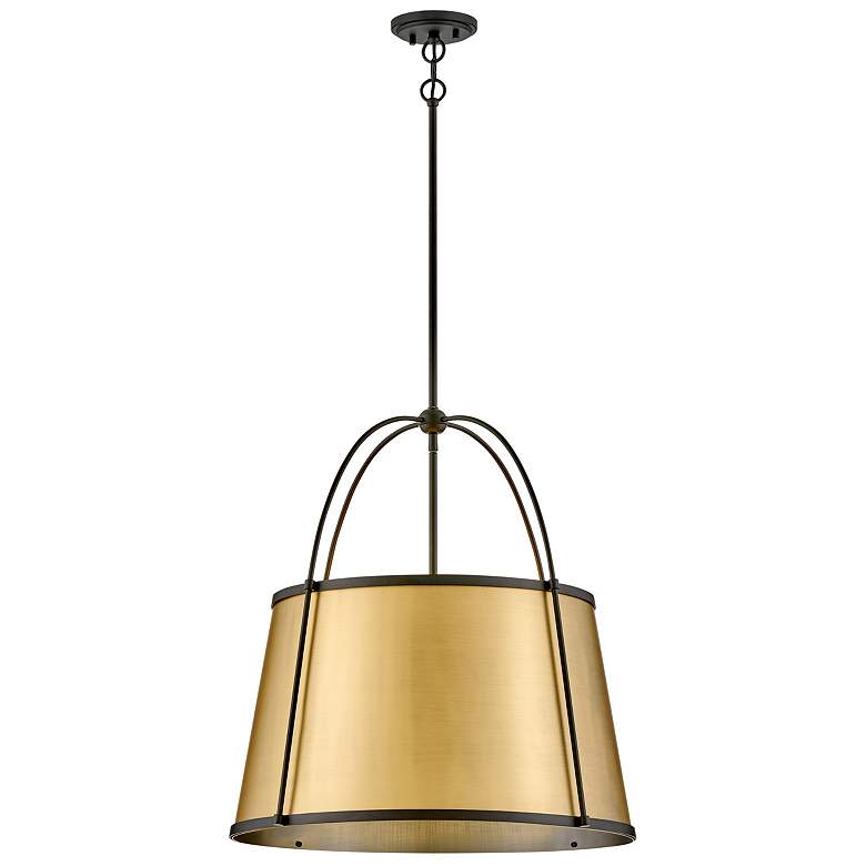 Image 4 HINKLEY CHANDELIER CLARKE Large Pendant Black w/ Lacquered Dark Brass more views