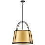 4_HINKLEY CHANDELIER CLARKE Large Pendant Black w/ Lacquered Dark Brass more views