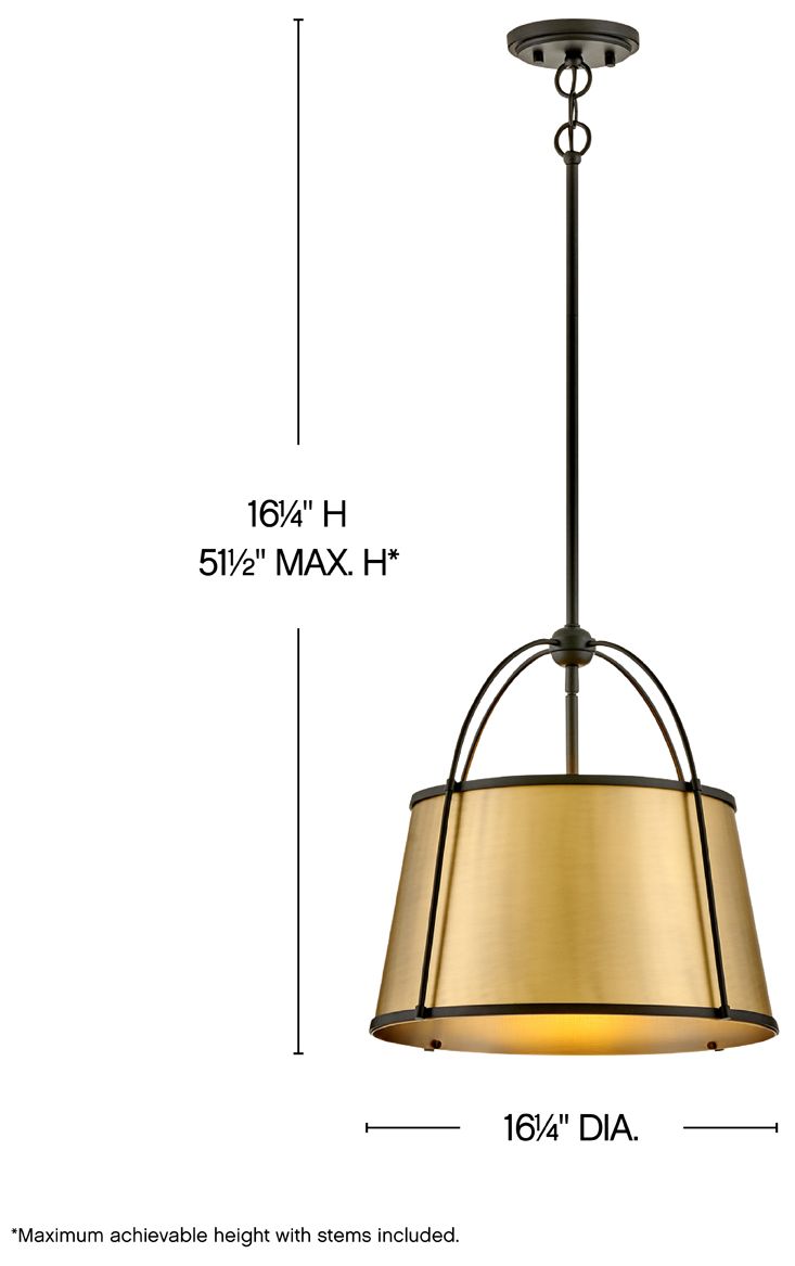 Image 3 HINKLEY CHANDELIER CLARKE Medium Pendant Black w/ Lacquered Dark Brass more views