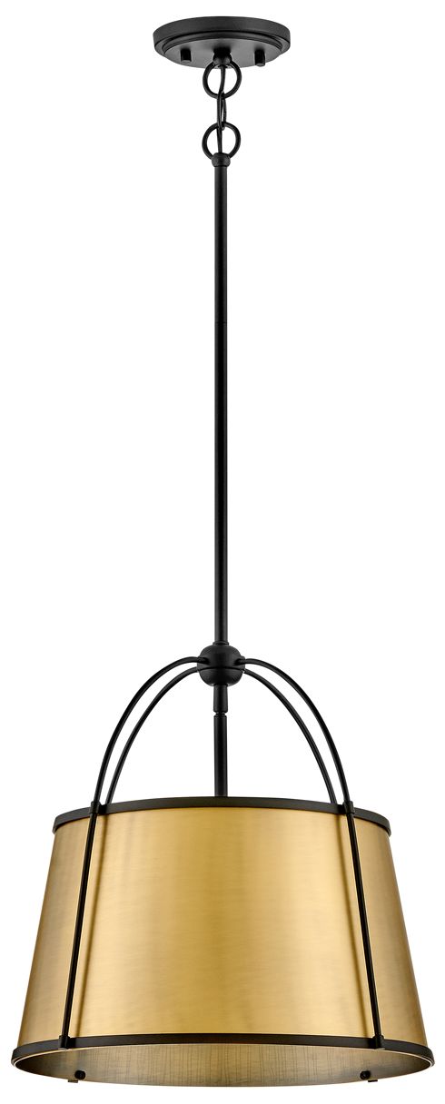 Image 4 HINKLEY CHANDELIER CLARKE Medium Pendant Black w/ Lacquered Dark Brass more views