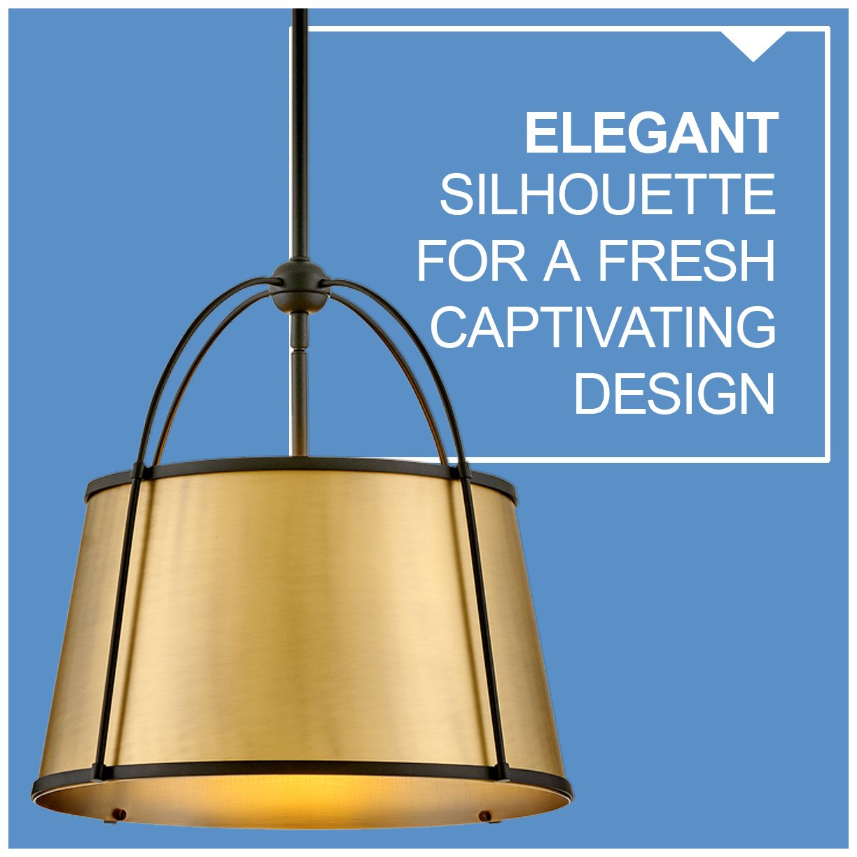 HINKLEY CHANDELIER CLARKE Medium Pendant Black w/ Lacquered Dark Brass