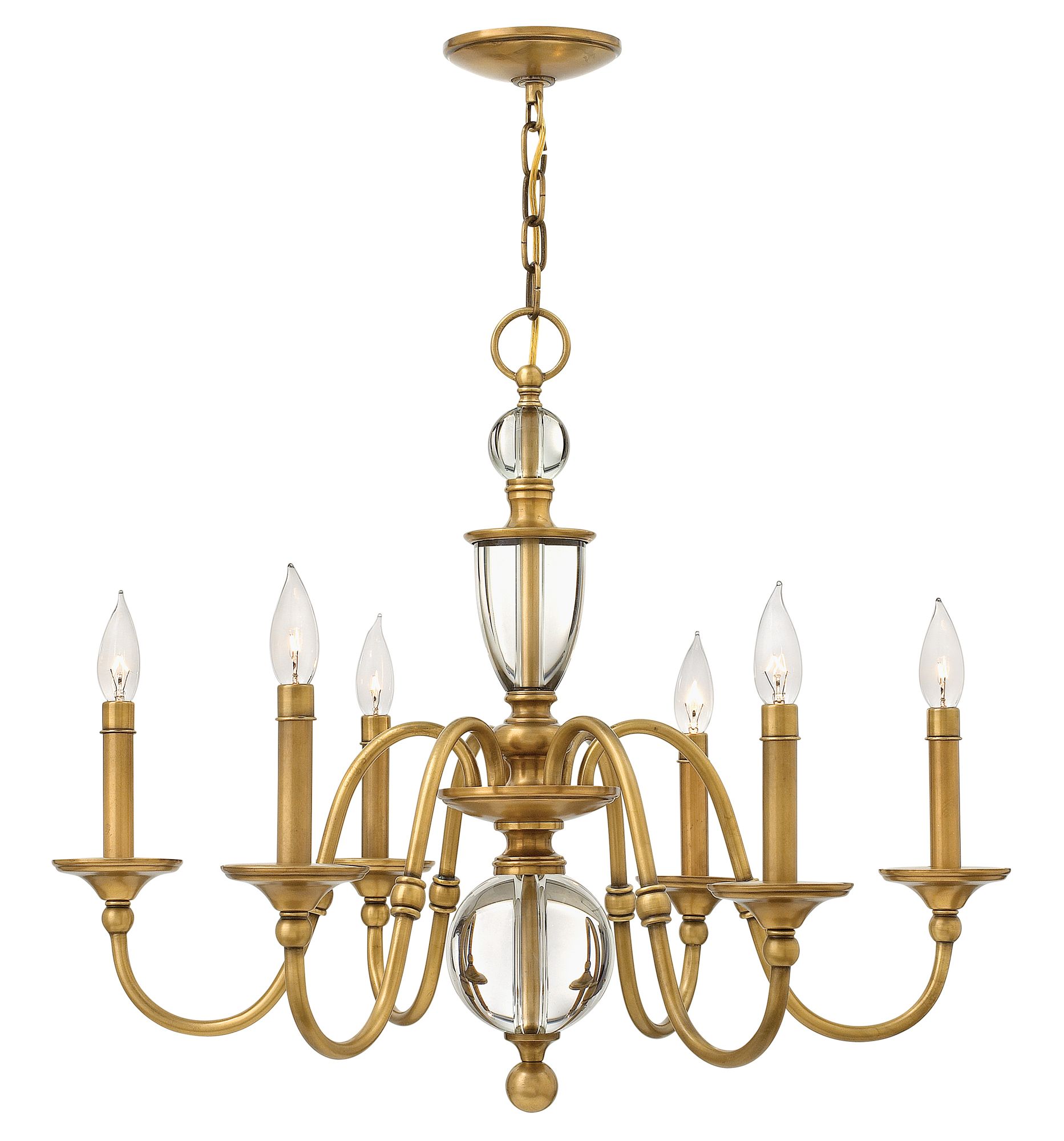 Image 2 Hinkley Chandelier Eleanor Medium Single Tier Chandelier 27" Heritage Brass more views
