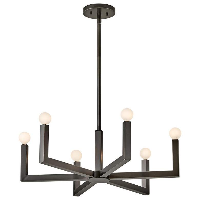 Image 1 Hinkley Chandelier Ezra Medium Single Tier Chandelier 27" Black Oxide