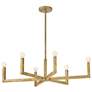 1_Hinkley Chandelier Ezra Small Six Light Linear 36" Heritage Brass