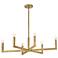 Hinkley Chandelier Ezra Small Six Light Linear 36" Heritage Brass