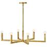 4_Hinkley Chandelier Ezra Small Six Light Linear 36" Heritage Brass more views