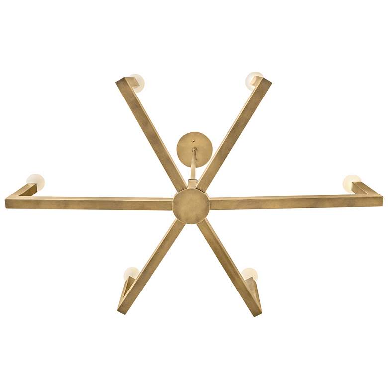 Image 6 Hinkley Chandelier Ezra Small Six Light Linear 36" Heritage Brass more views