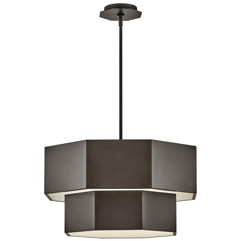 Image 1 Hinkley Chandelier Facet Medium Convertible Chandelier Black Oxide