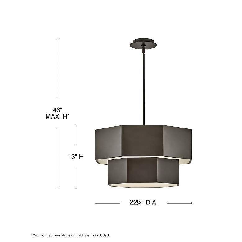 Image 3 Hinkley Chandelier Facet Medium Convertible Chandelier Black Oxide more views