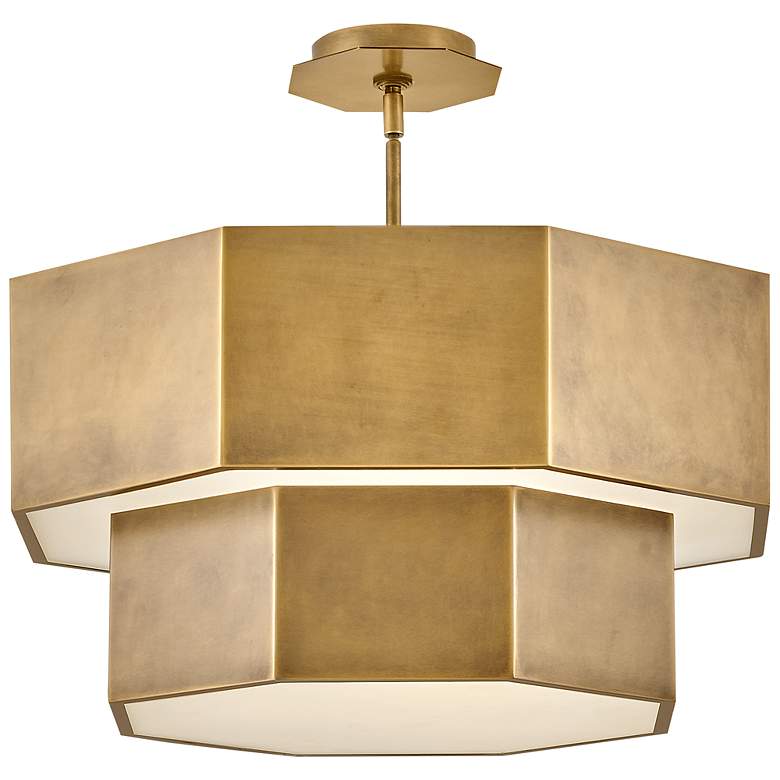 Image 2 Hinkley Chandelier Facet Medium Convertible Chandelier Heritage Brass more views