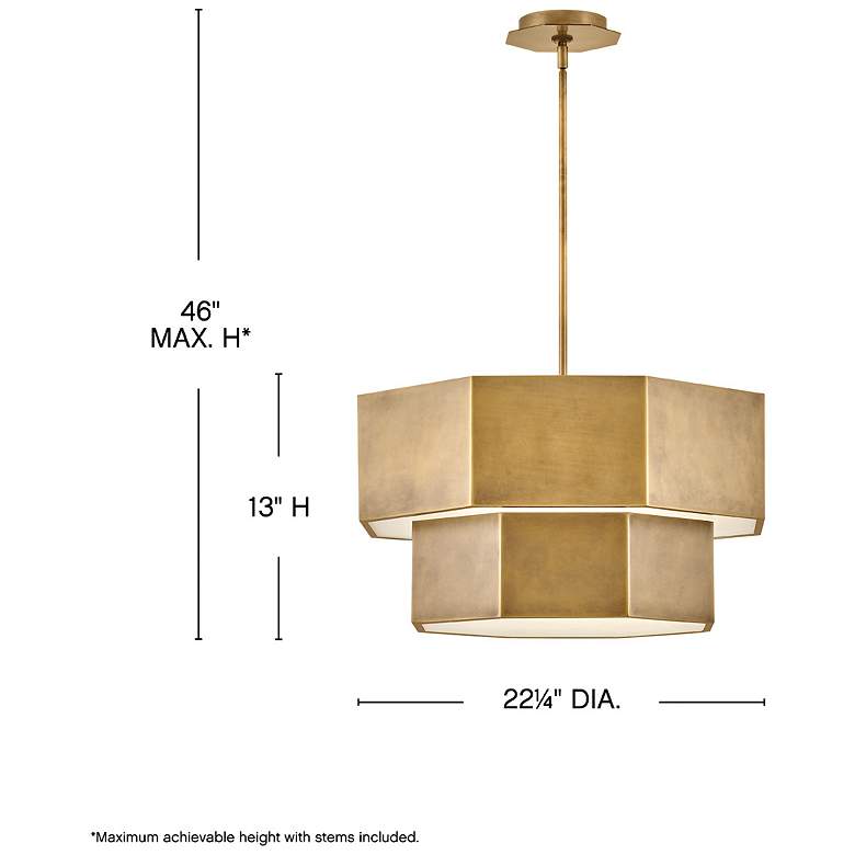 Image 3 Hinkley Chandelier Facet Medium Convertible Chandelier Heritage Brass more views