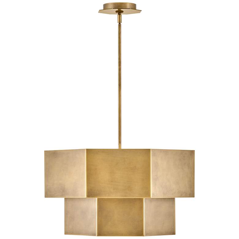 Image 6 Hinkley Chandelier Facet Medium Convertible Chandelier Heritage Brass more views