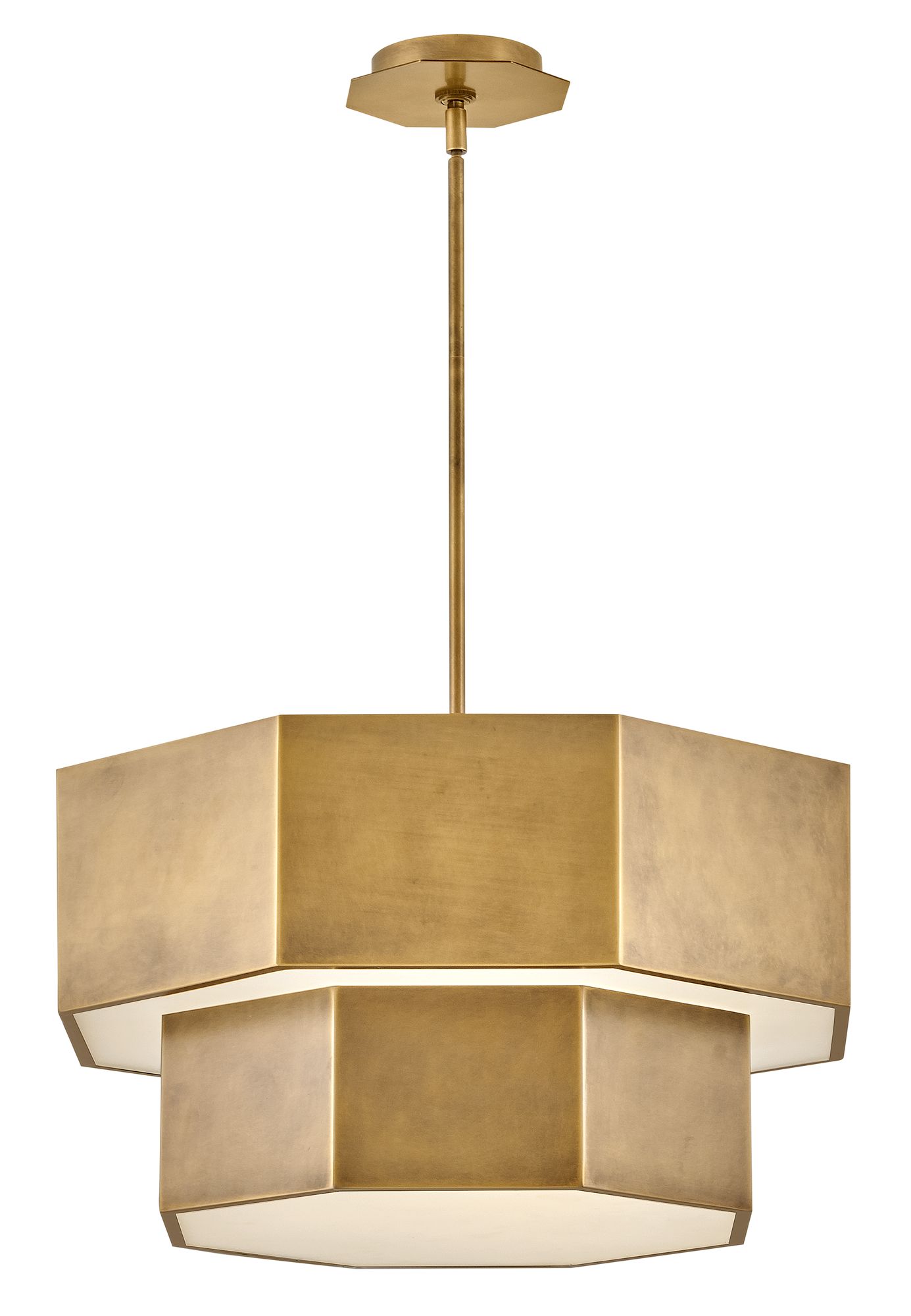 Hinkley Chandelier Facet Medium Convertible Chandelier Heritage Brass