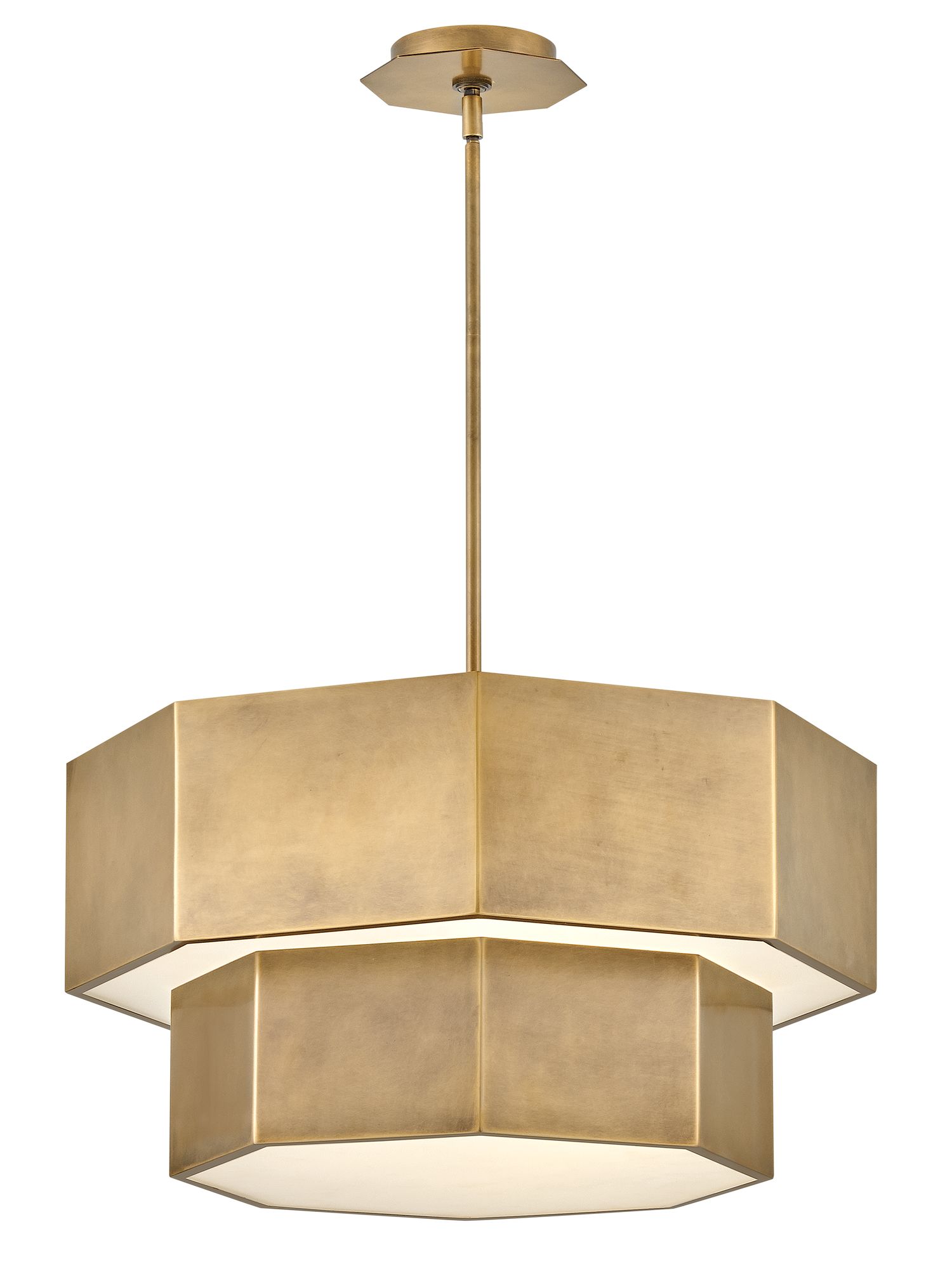 Hinkley Chandelier Facet Medium Convertible Chandelier Heritage Brass