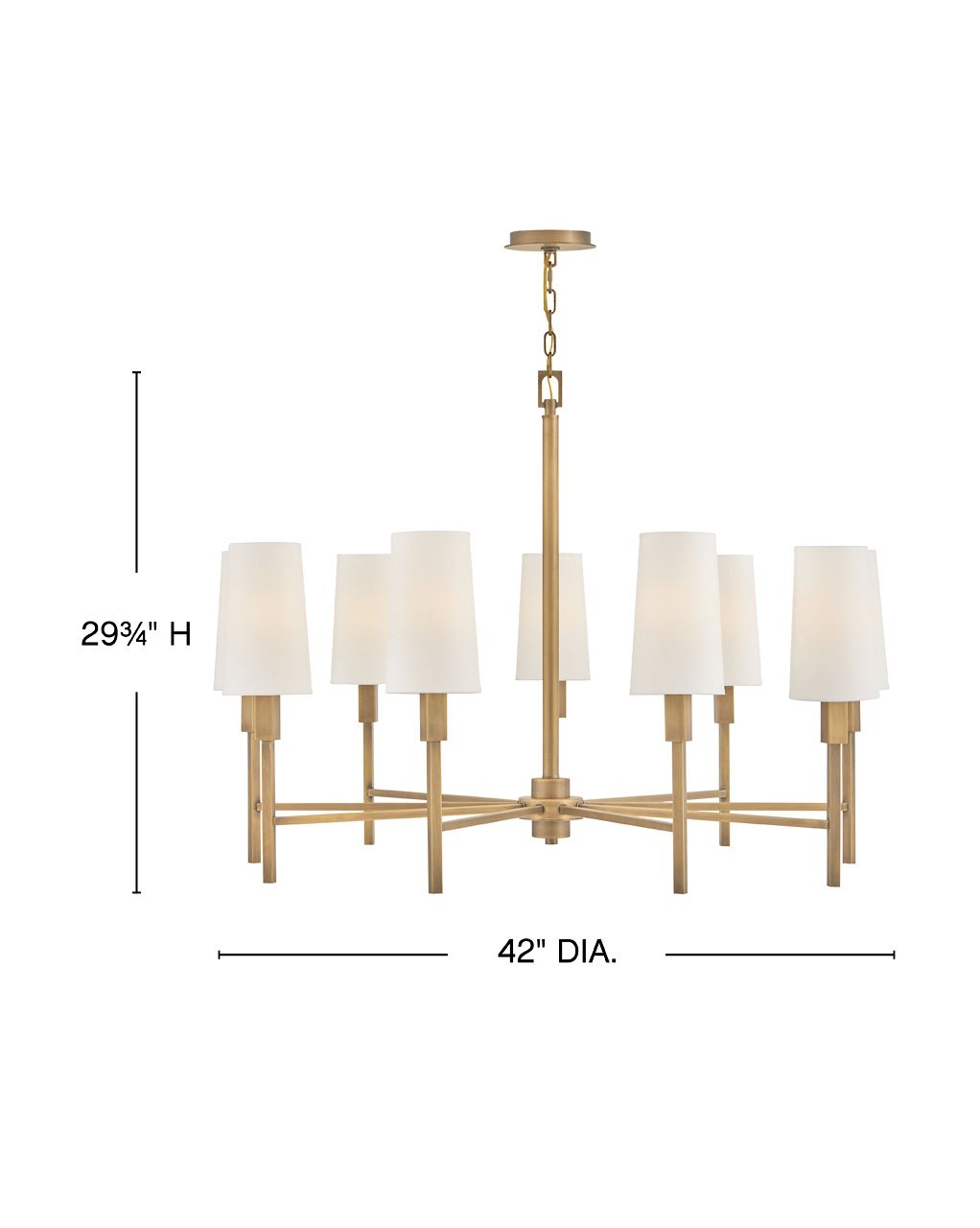 Image 3 Hinkley Chandelier Fenwick Large Chandelier 42" Heritage Brass more views