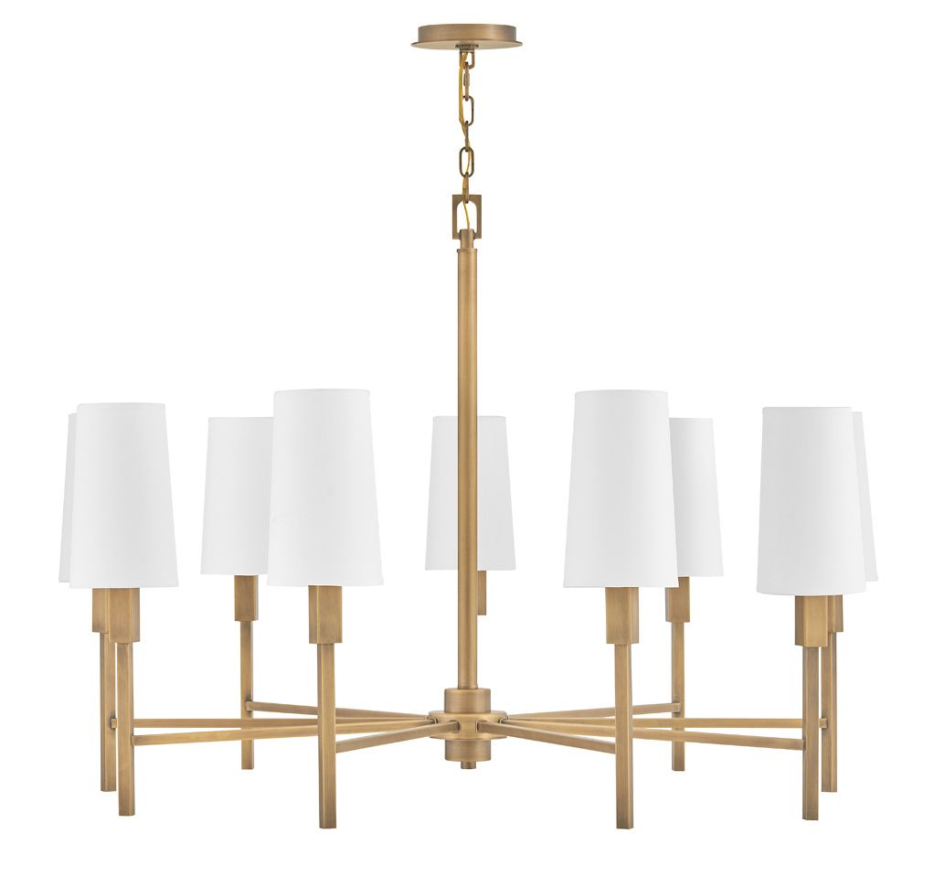 Image 4 Hinkley Chandelier Fenwick Large Chandelier 42" Heritage Brass more views