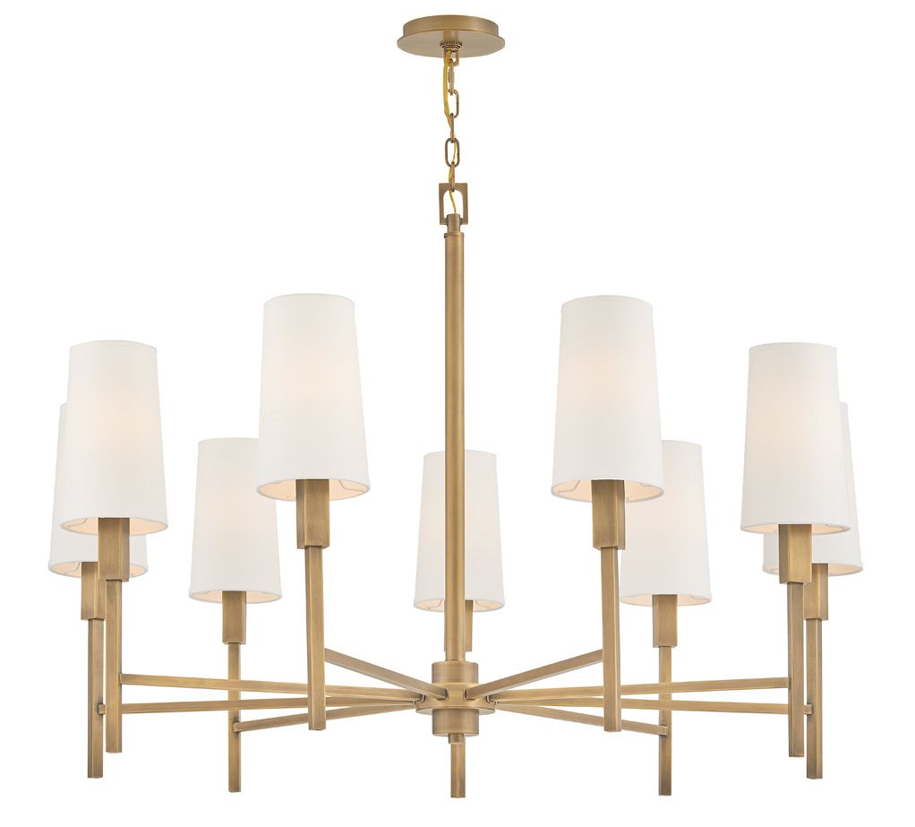 Image 5 Hinkley Chandelier Fenwick Large Chandelier 42" Heritage Brass more views