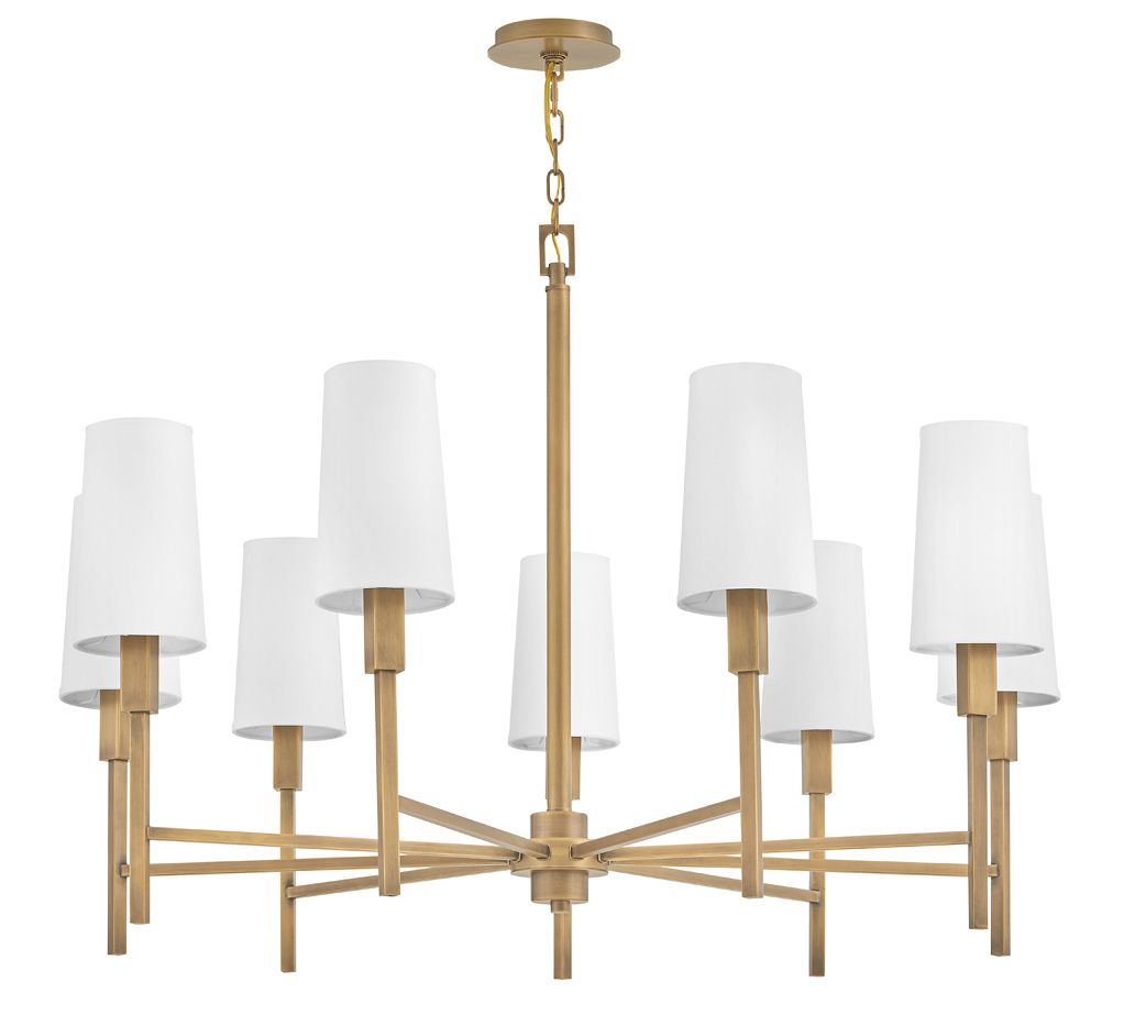 Image 6 Hinkley Chandelier Fenwick Large Chandelier 42" Heritage Brass more views