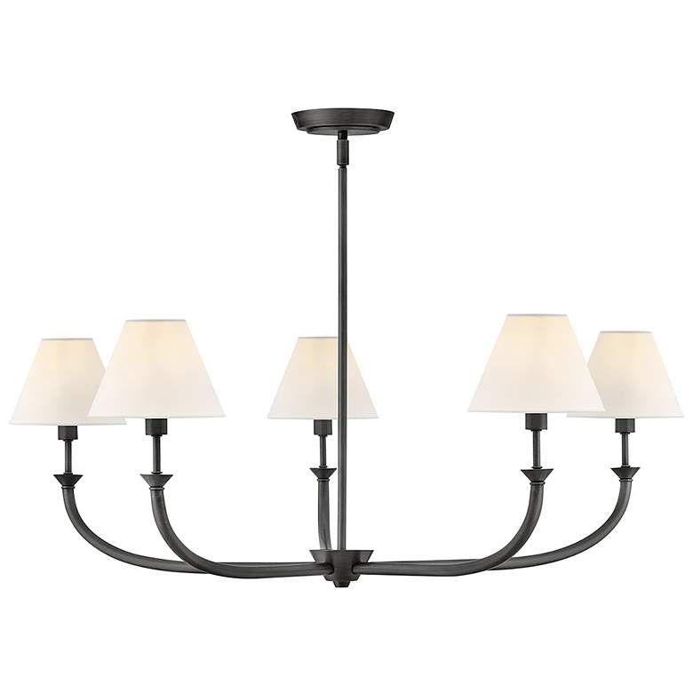 Image 1 Hinkley Chandelier Greta Large Formal Chandelier 36" Blackened Brass