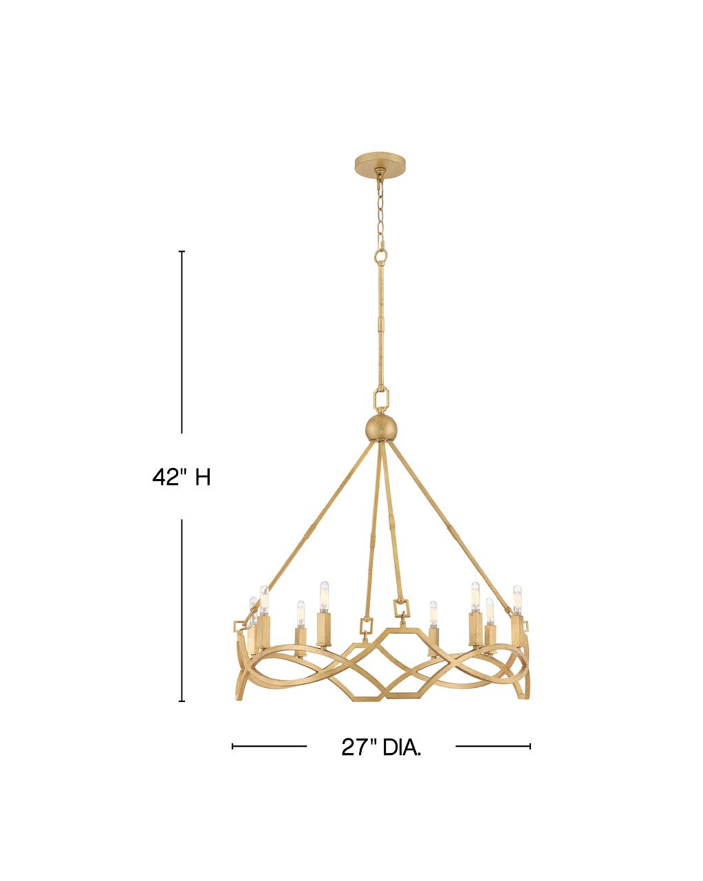 Image 3 Hinkley Chandelier Leona Medium Chandelier 27" Distressed Brass more views