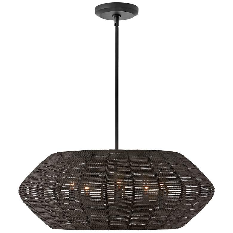 Image 2 Hinkley Chandelier Luca Medium Convertible Drum Chandelier 28" Black more views