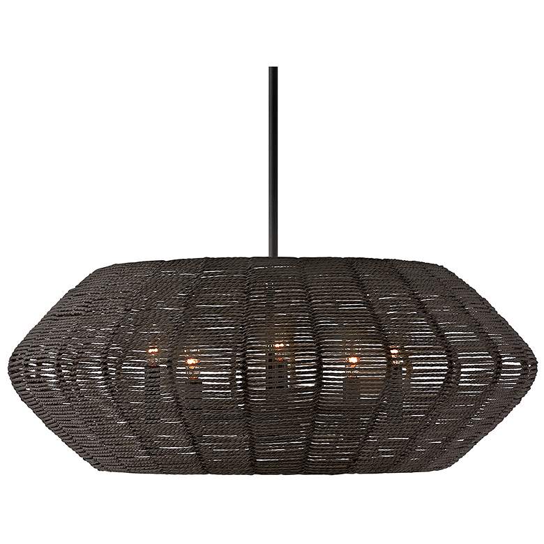 Image 3 Hinkley Chandelier Luca Medium Convertible Drum Chandelier 28" Black more views