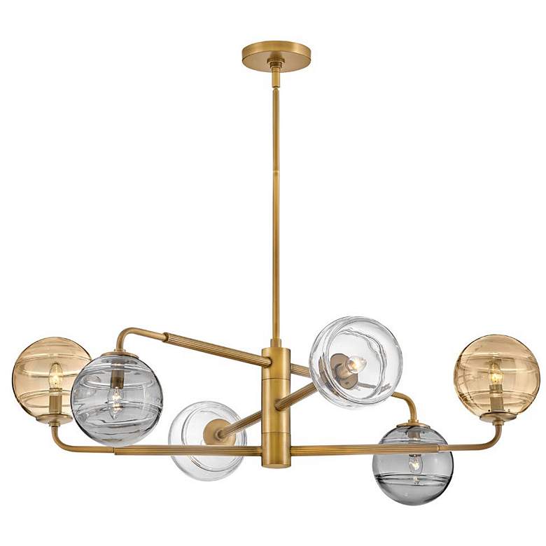 Image 1 Hinkley - Chandelier Oberon Medium Single Tier Pendant- Heritage Brass