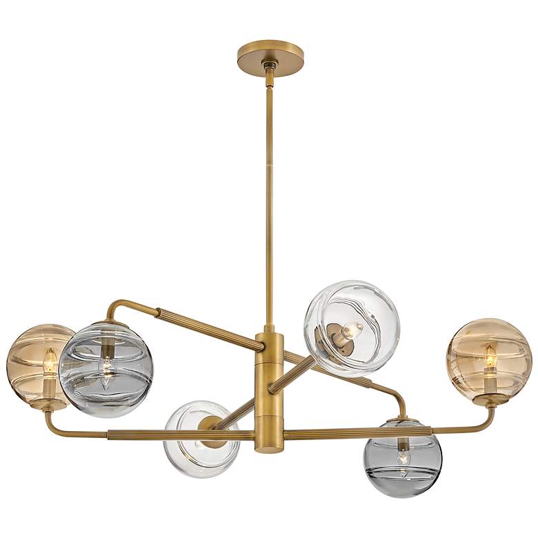 Image 5 Hinkley - Chandelier Oberon Medium Single Tier Pendant- Heritage Brass more views