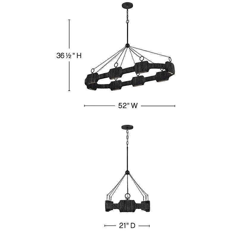 Image 3 HINKLEY CHANDELIER RAFFI Large LED Linear Carbon Black more views
