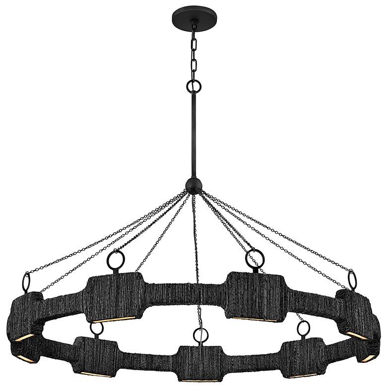Image 1 HINKLEY CHANDELIER RAFFI Large LED Single Tier Chandelier Carbon Black