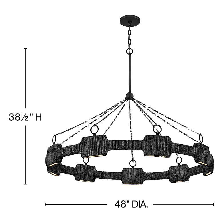 Image 3 HINKLEY CHANDELIER RAFFI Large LED Single Tier Chandelier Carbon Black more views