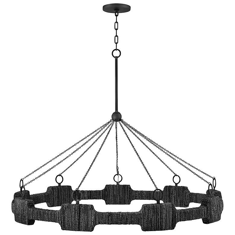 Image 7 HINKLEY CHANDELIER RAFFI Large LED Single Tier Chandelier Carbon Black more views