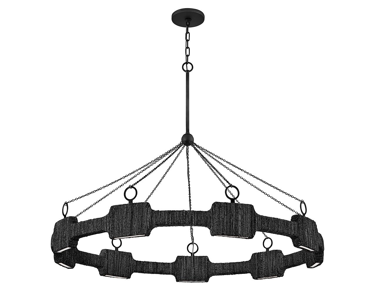 HINKLEY CHANDELIER RAFFI Large LED Single Tier Chandelier Carbon Black