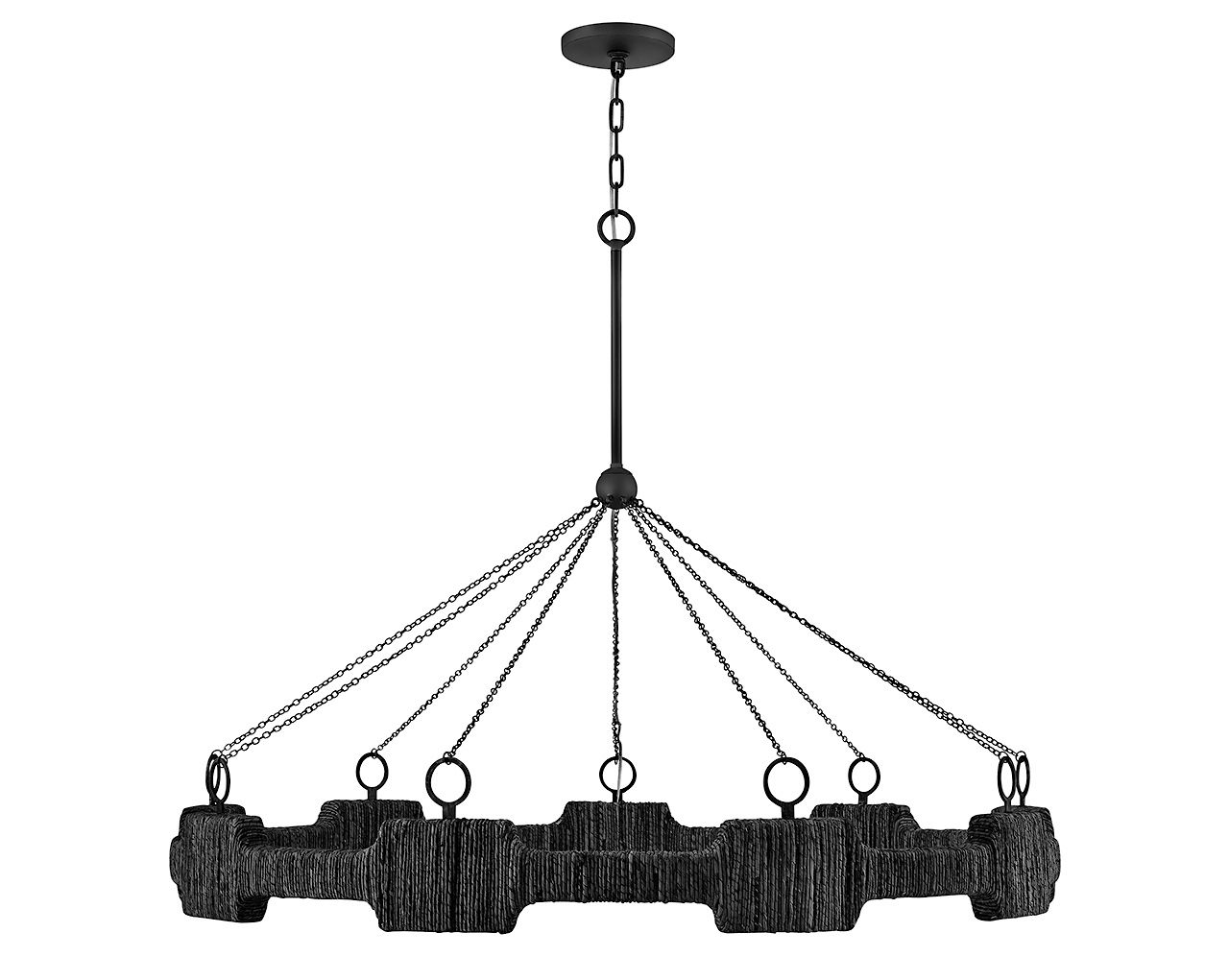 HINKLEY CHANDELIER RAFFI Large LED Single Tier Chandelier Carbon Black