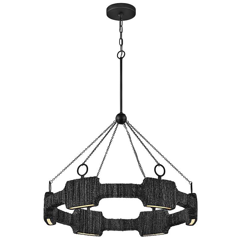 Image 1 HINKLEY CHANDELIER RAFFI Medium LED Single Tier Chandelier Carbon Black