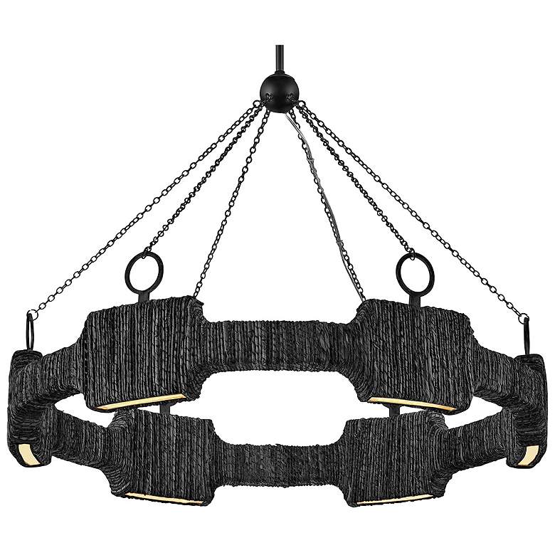 Image 2 HINKLEY CHANDELIER RAFFI Medium LED Single Tier Chandelier Carbon Black more views