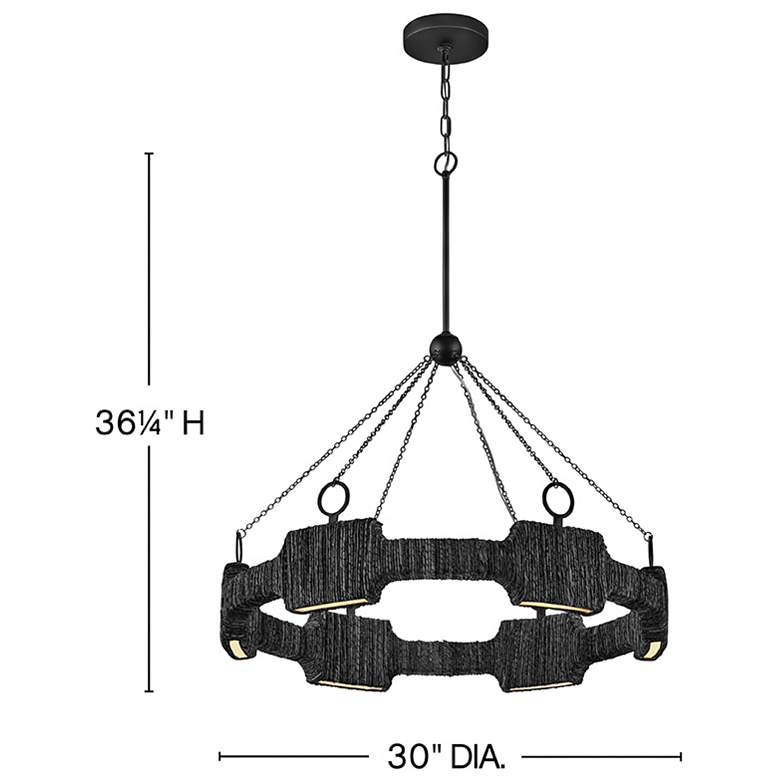 Image 3 HINKLEY CHANDELIER RAFFI Medium LED Single Tier Chandelier Carbon Black more views
