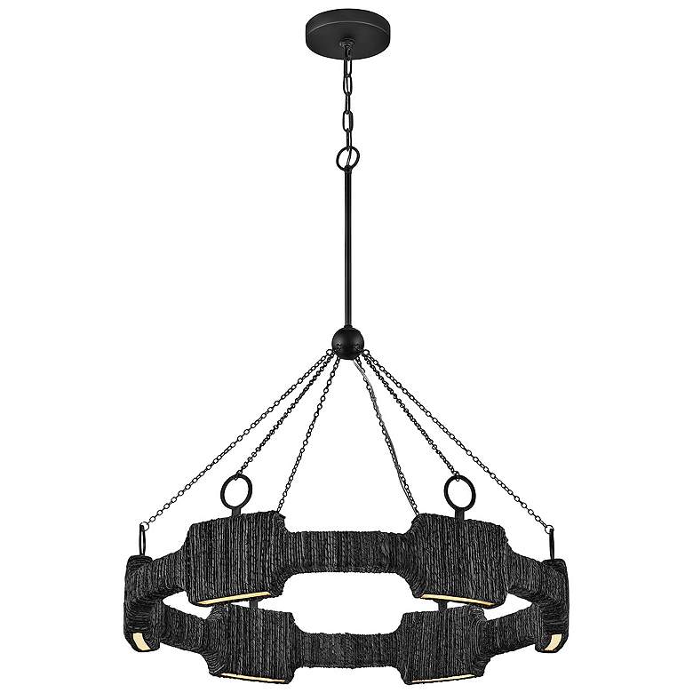 Image 4 HINKLEY CHANDELIER RAFFI Medium LED Single Tier Chandelier Carbon Black more views