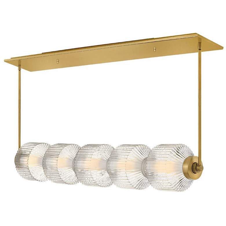 Image 1 Hinkley - Chandelier Reign Five Light LED Linear- Lacquered Brass