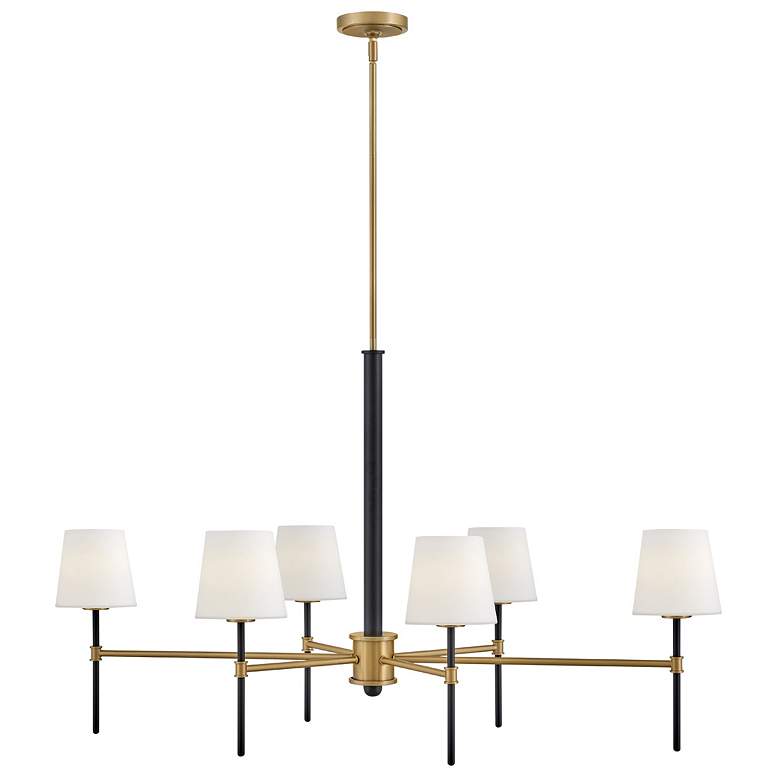 Image 1 Hinkley Chandelier Saunders Medium Six Light Linear Black