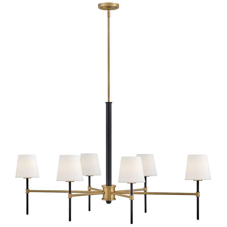 Image 2 Hinkley Chandelier Saunders Medium Six Light Linear Black more views